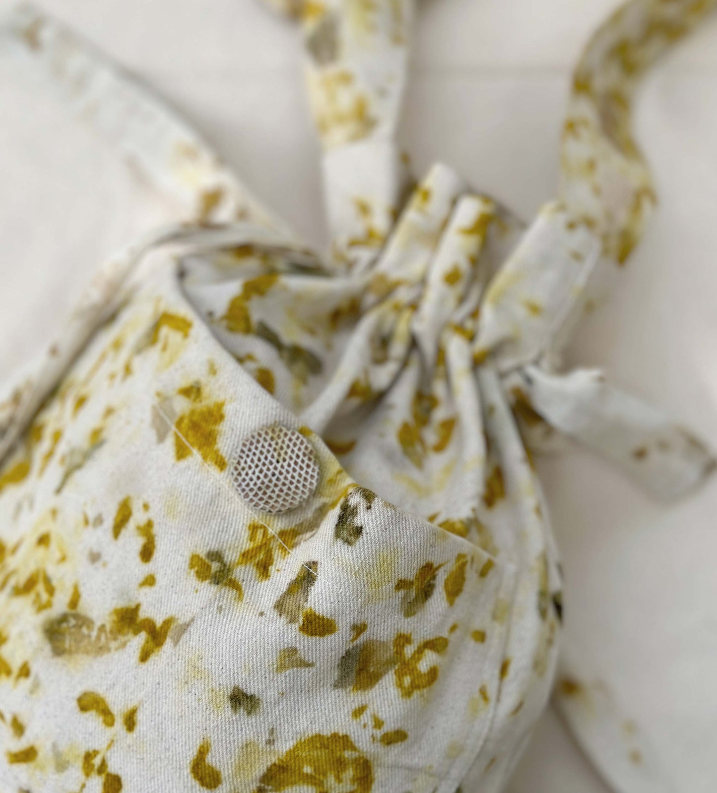 shoulder bag - flower dyed natural canvas