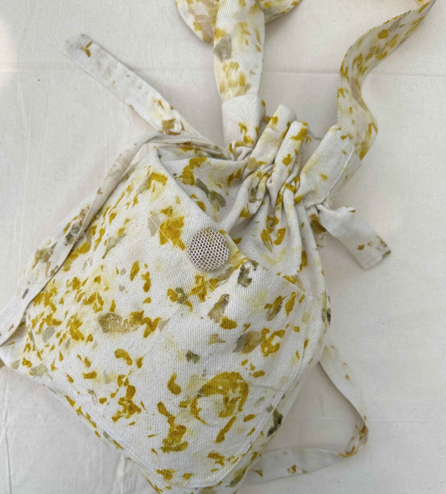 shoulder bag - flower dyed natural canvas
