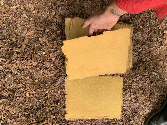 handmade paper sheets - हल्दी