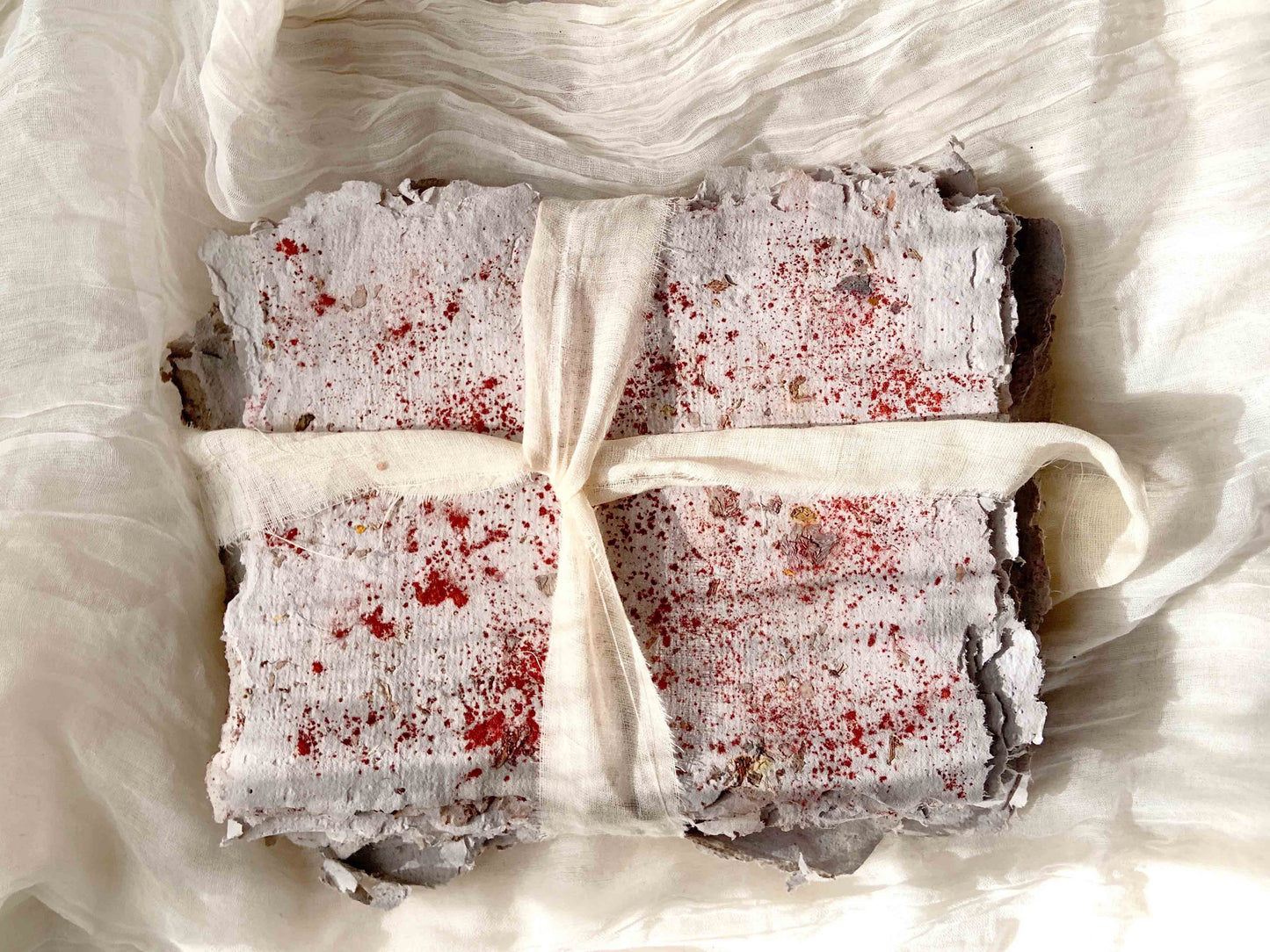 handmade paper sheets - speckled