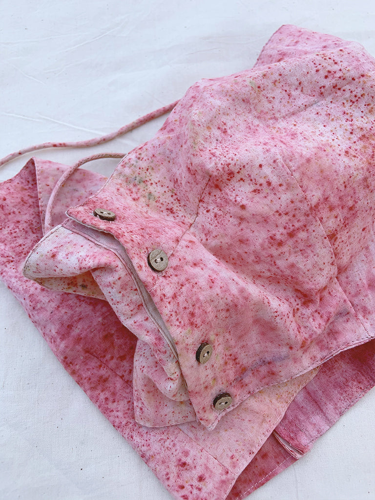naturally dyed with madder  pink hand made crop top