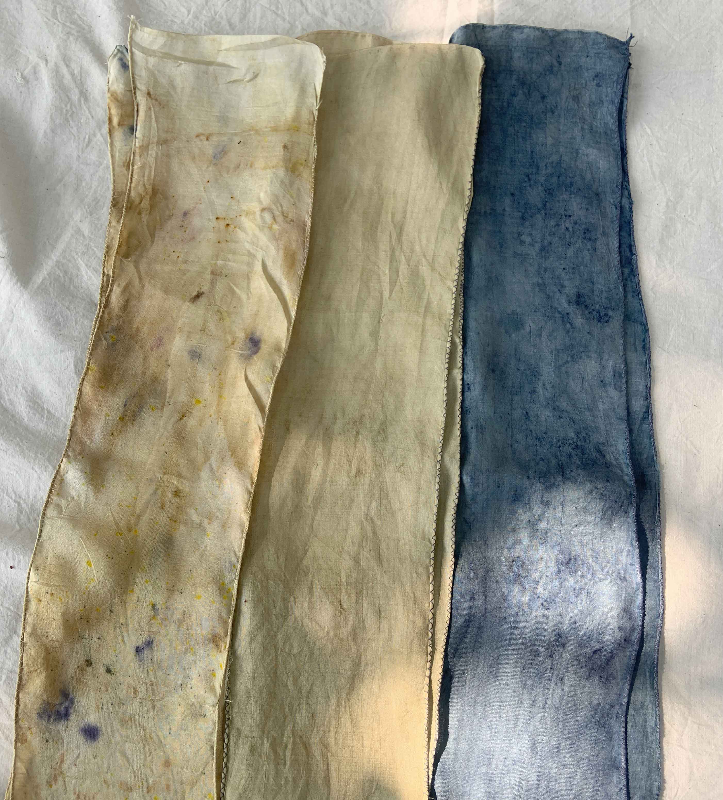 silk ribbons (assorted set of 3) indigo+hibiscus
